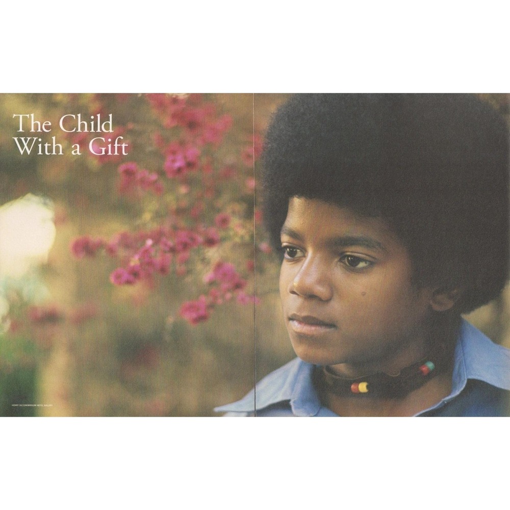 Michael Jackson c. early 1970s "Child With a Gift" Two Page Portrait Print